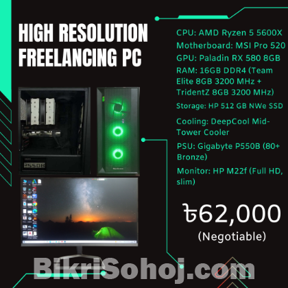 প্রফেশনাল এডিটিং /গেইমিং পিসি গ্রাফিক্সকার্ডসহ